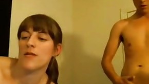 mom and son on webcam (real)