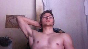 20 year old stud plays with his cock and balls
