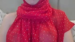 Maturbating with red Hijab