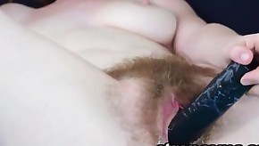 Busty teen with hairy pussy deep toying