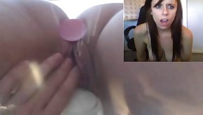 Teen girl squirt in front of webcam