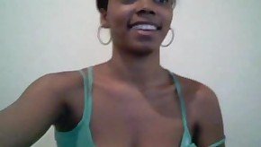 Gorgeous Black Girl On Her Webcam